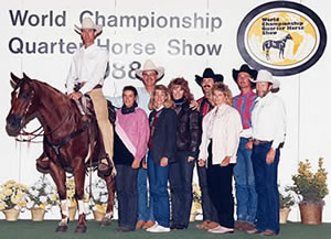 AQHA Woldshow, Bob, Magic and friends Al and Becky Dunning, Doug and Valerie Milholland, Maynard Smith and Richard and Rhonda Walpole
